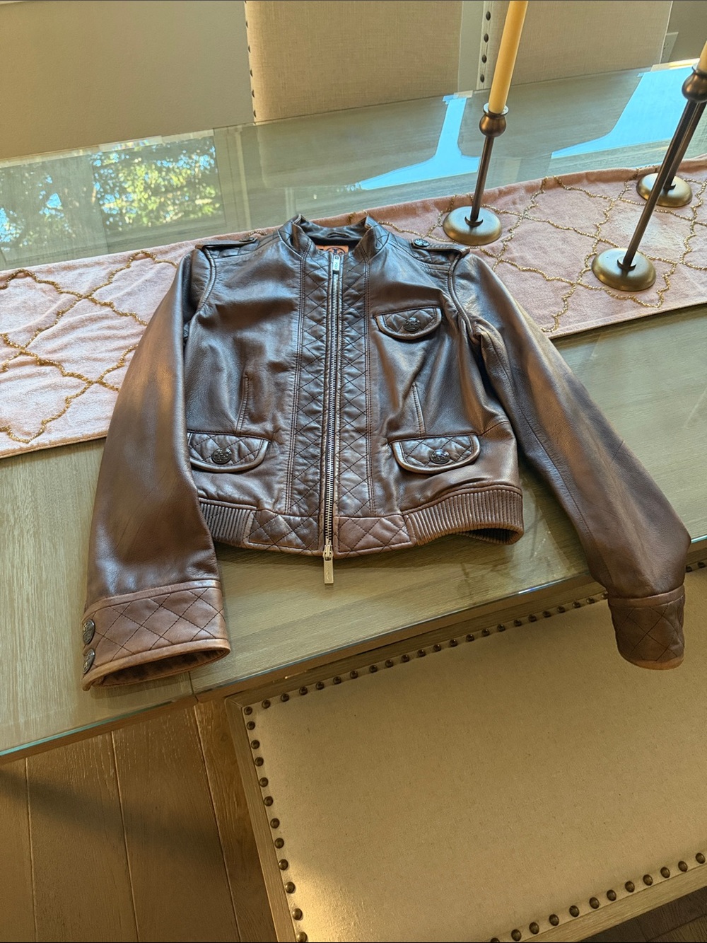 Tory burch leather jacket